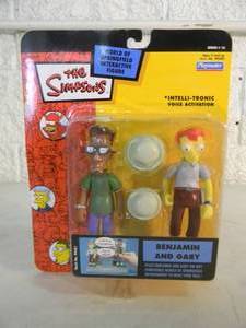 VINTAGE 2004 The Simpsons BENJAMIN AND GARY Interactive Figure By Playmates #99480 - IN BOX - GREAT PIECE - SEE PICTURES