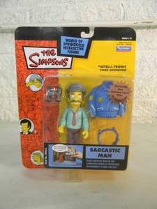 VINTAGE 2003 The Simpsons SARCASTIC MAN Interactive Figure By Playmates #199460 - IN BOX - GREAT PIECE - SEE PICTURES