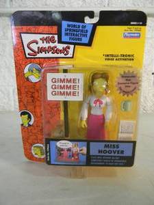 VINTAGE 2003 The Simpsons MISS HOOVER Interactive Figure By Playmates #199460 - IN BOX - GREAT PIECE - SEE PICTURES