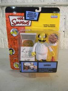VINTAGE 2003 The Simpsons LUIGI Interactive Figure By Playmates #199460 - IN BOX - GREAT PIECE - SEE PICTURES