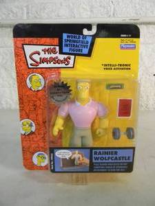 VINTAGE 2002 The Simpsons RAINIER WOLFCASTLE Interactive Figure By Playmates #199430 - IN BOX - GREAT PIECE - SEE PICTURES