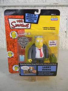 VINTAGE 2002 The Simpsons LARRY BURNS Interactive Figure By Playmates #199430 - IN BOX - GREAT PIECE - SEE PICTURES