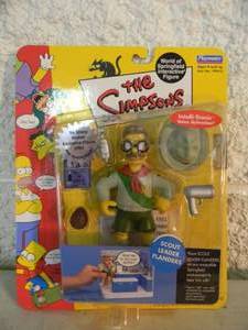 VINTAGE 2002 The Simpsons SCOUT LEADER FLANDERS Interactive Figure By Playmates #199410 - IN BOX - GREAT PIECE - SEE PICTURES