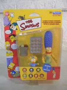 VINTAGE 2000 The Simpsons MARGE & MAGGIE Interactive Figure By Playmates #99250 - IN BOX - GREAT PIECE - SEE PICTURES
