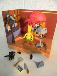 VINTAGE 2000 The Simpsons Krusty Studios & Sideshow Bob Interactive Environment & Figure By Playmates # - OPEN NEVER USED - GREAT PIECE - SEE PICTURES