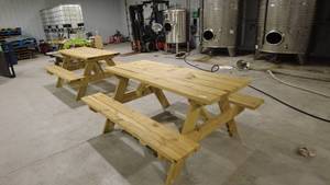 lot 10 image: Outdoor Wooden Picnic Tables