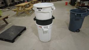 lot 22 image: Lot of Three Brute Commercial Trash Cans