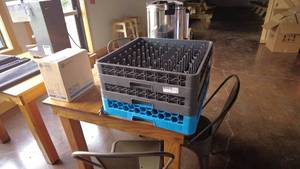 lot 122 image: Commercial Dishwasher Rack with Cylindrical Compartments