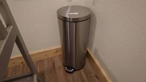 lot 140 image: Stainless Steel Pedal Trash Can- set of 2