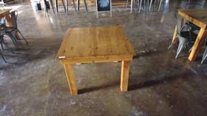 lot 35 image: Rustic Wooden Square Dining Table