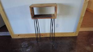 lot 37 image: Reclaimed Wood Console Table with Hairpin Legs