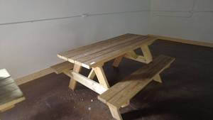 lot 47 image: Wooden Picnic Table with Benches