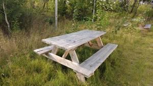 lot 54 image: Outdoor Wooden Picnic Table