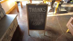 lot 65 image: Wooden Framed Chalkboard Sign