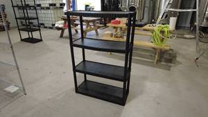 lot 99 image: Black Plastic Shelving Unit