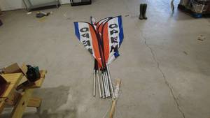 lot 104 image: Lot of Open Advertising Flags with Poles wground anchors