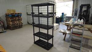 lot 121 image: Plastic Heavy Duty 4-Tier Utility Shelving Rack