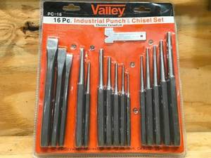 lot 41 image: Valley 16 Piece Industrial Punch & Chisel Set Model # PC-16