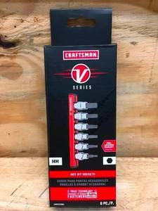 lot 42 image: Craftsman V-Series Metric 6 Piece Hex Bit Sockets Model # CMMT17720V 0904244