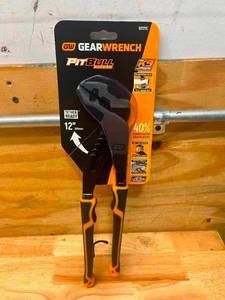 lot 44 image: GEARWRENCH 12 in. PITBULL K9 Straight Jaw Dual Material Grip Tongue and Groove Pliers (0803248)