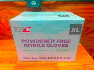 lot 61 image: TAC Case of- Powder Free Blue Nitrile Gloves Size XL (1000 gloves)