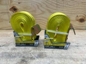 lot 55 image: SMART STRAPS Lot of 2-  30FT Winch Straps with Flat Hook