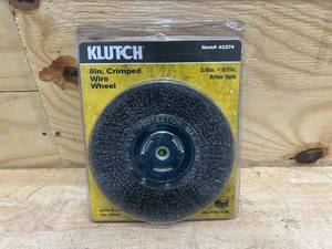 lot 57 image: Klutch 8in. Coarse Crimped Wire Wheel