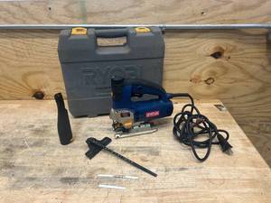 lot 129 image: RYOBI JS550L Variable Speed Orbital Jigsaw with Laser  Case