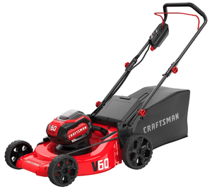lot 16 image: Craftsman V60 3-in-1 Cordless Lawn Mower 21-Inch with Battery(5ah) and Charger Model # CMCMW260P1