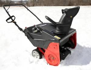 lot 5A image: Yard Machines 21 Single-Stage Gas Powered Snow Blower with 123cc Powermore Engine