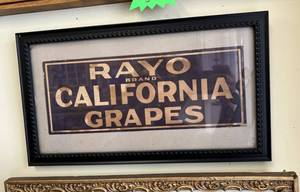 lot 18 image: Rayo California Grapes Framed Advertising