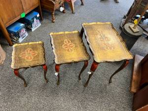 lot 21 image: French Style Nesting Side Tables