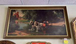 lot 45 image: The Big Moment by Paul Detlefesen 28 x 52 Framed