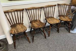 lot 59 image: Set of 4 Antique Dining Chairs