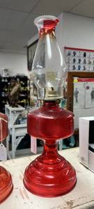 lot 68 image: Red Hurricane Lamp