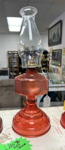 lot 69 image: Red Hurricane Lamp