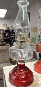 lot 70 image: Red Hurricane Lamp