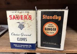 lot 129 image: Tins - Cloves & Ginger