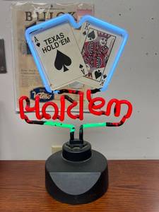 lot 154 image: Texas HoldEm Light Up Table Top Sign