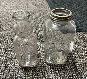 lot 177 image: Square Atlas Jar & Cream Top Milk Bottle