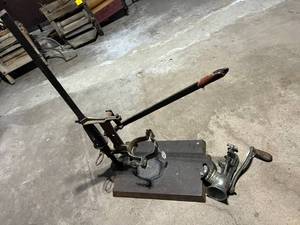 lot 282 image: Antique Drill Press & Meat Grinder
