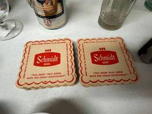 lot 331 image: Schmidt Beer Double Sided Coasters
