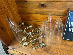 lot 369 image: Pair of Brass Candleabras