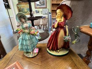 lot 457 image: Pair of Chalkware Ladies
