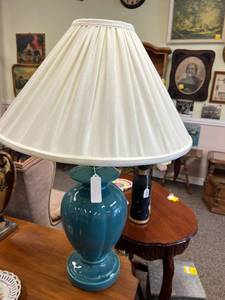 lot 458 image: Pair of Blue Contemporary Table Lamps