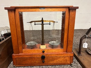 lot 150 image: Apothecary Scale in Display Case