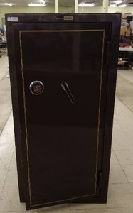 lot 1 image: Large Security Safe with Interior Padding and Locking Mechanism