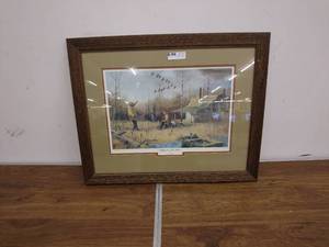 lot 15 image: Wildfowlin at the Hilton by Les C. Kouba Framed Print