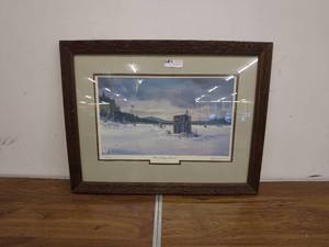 lot 16 image: Framed Artwork Winter Fishing Memories by Les C. Kouba