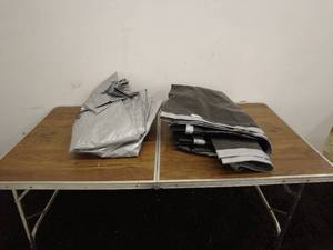 lot 111 image: Lot of Heavy Duty Tarps - Grey and Black
